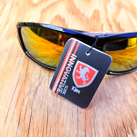 Khan Innovative Eyewear Black and Gold Sunglasses - Picture 4 of 16